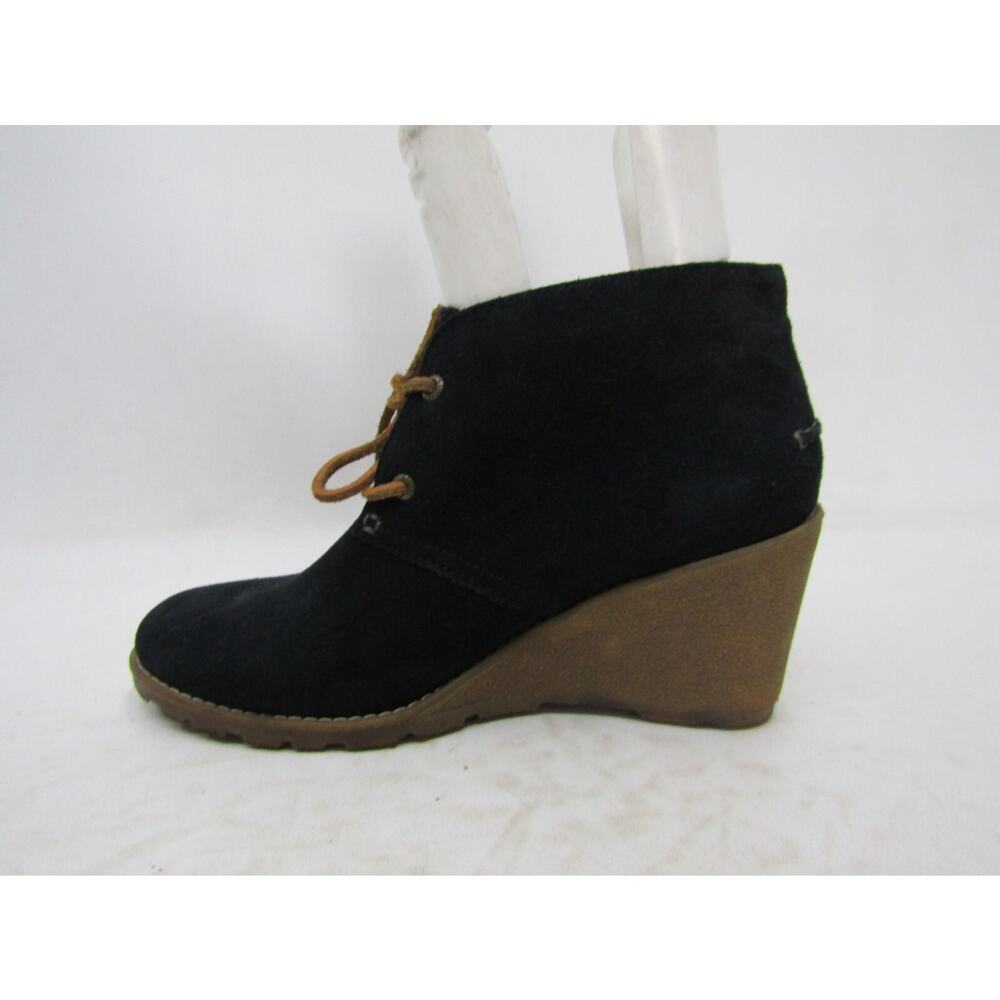 Sperry Top Sider Womens Sz 9 M Black Suede Lace Up Ankle Fashion Boots Bootie - Picture 2 of 11